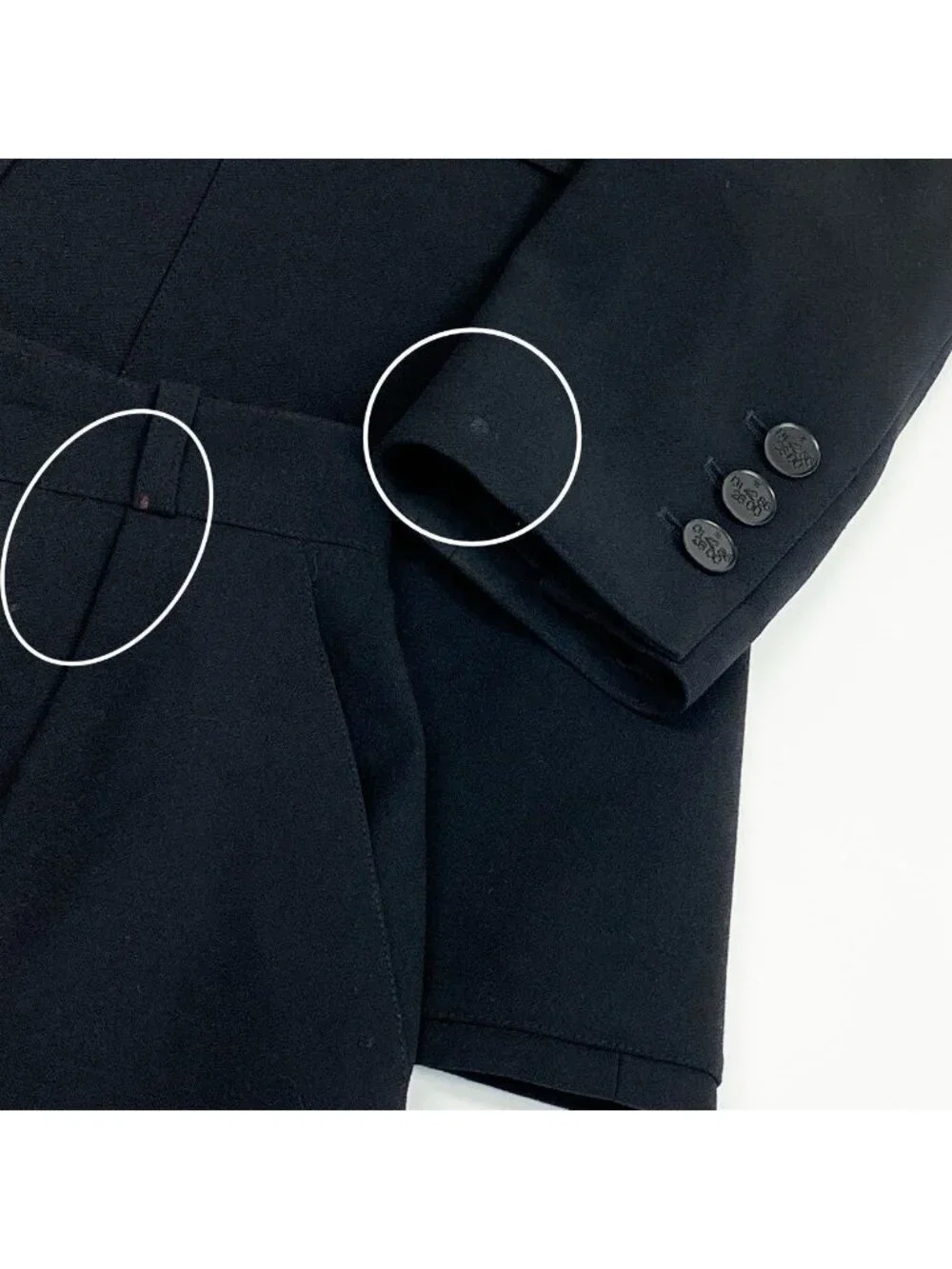 Chanel Style Up Jacket Pants Set 36 Black